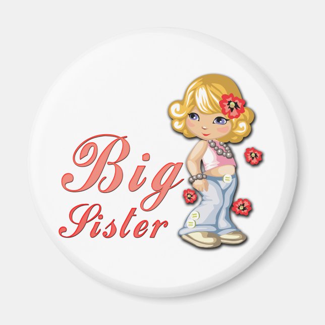 Big Sister and Flowers Magnet (Front)