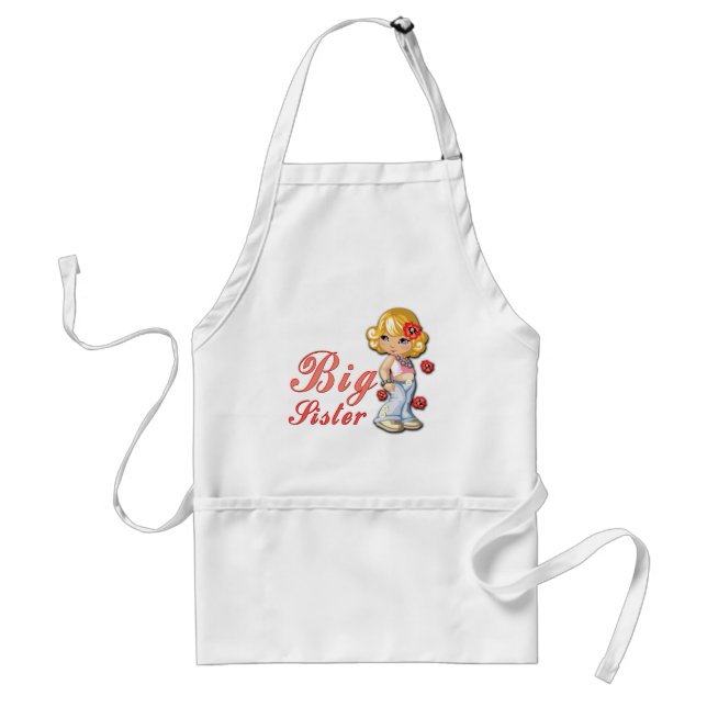 Big Sister and Flowers Standard Apron (Front)