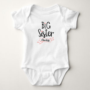 Big Sister Baby Announcement Name & Monogram Bodysuit