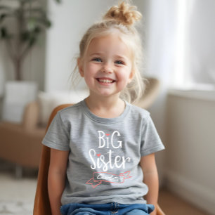 Big Sister Baby Announcement Name & Monogram Tri-Blend Shirt