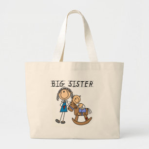 Big Sister Baby Brother T-shirts and Gifts Large Tote Bag