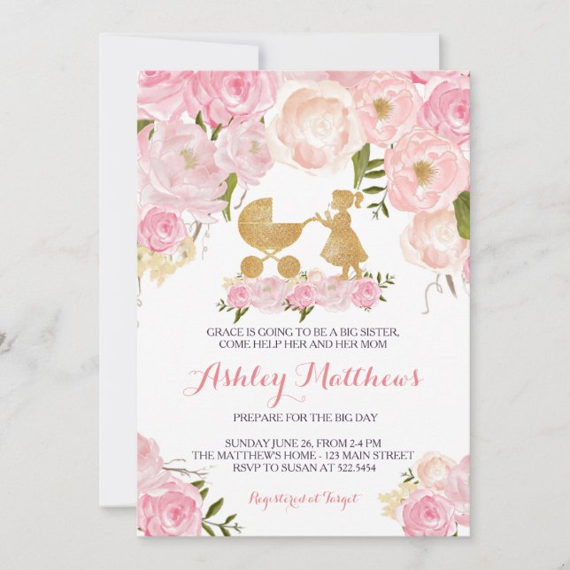 big sister baby shower invite (Front)