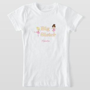 Big Sister Ballerina Sibling Personalised T-Shirt