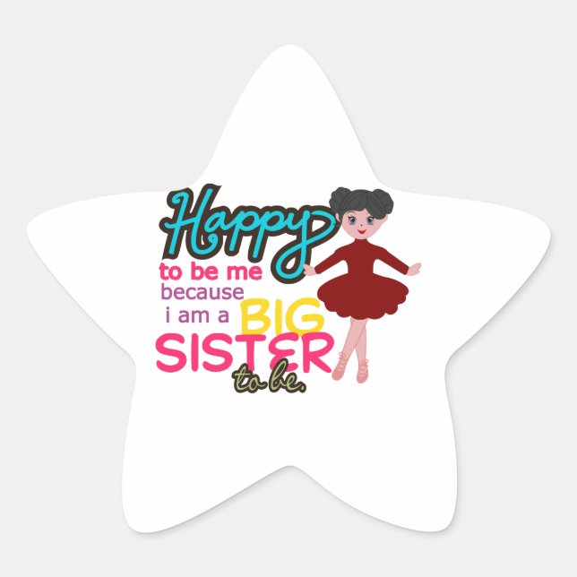 Big Sister Ballerina Star Sticker (Front)