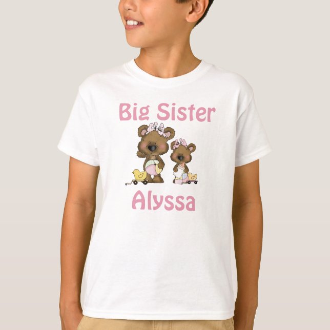 Big Sister Bear Personalised T-shirt (Front)