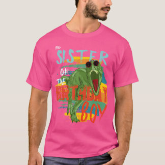 Big Sister Birthday Boy T Rex Dinosaur Matching Fa T-Shirt