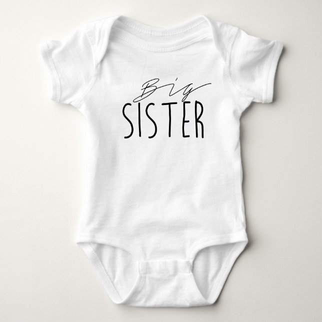 Big Sister | Black Bold Typography Baby Bodysuit (Front)