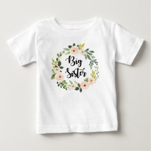Big Sister blush floral Baby T-Shirt