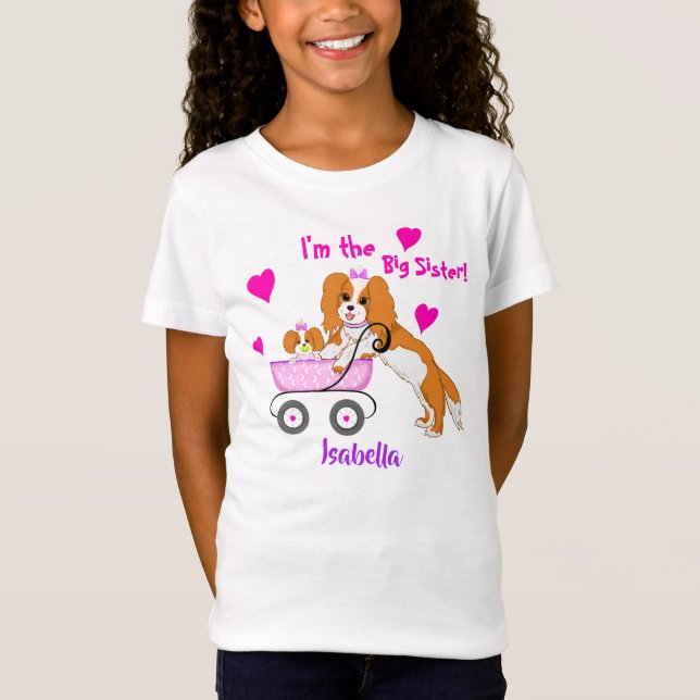 Big Sister Cavalier King Charles Spaniel Name  T-Shirt (Front)