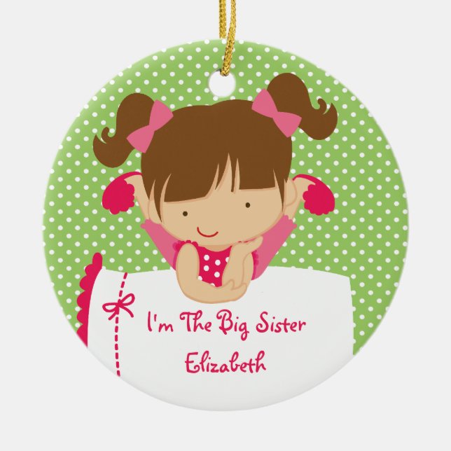 Big Sister Christmas Ornament Sweet Blonde Girl (Front)