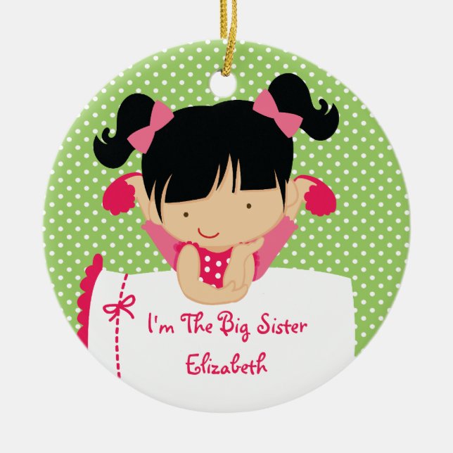 Big Sister Christmas Ornament Sweet Blonde Girl (Front)