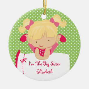Big Sister Christmas Ornament Sweet Blonde Girl