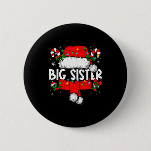 Big Sister Christmas Pajama Santa Claus Family Mat 6 Cm Round Badge