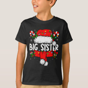 Big Sister Christmas Pajama Santa Claus Family Mat T-Shirt