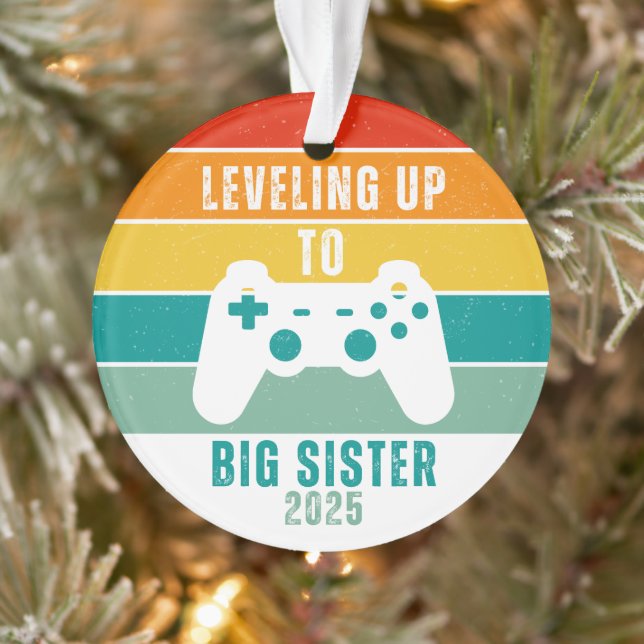 Big Sister club 2025 new sibling retro gamer  Ornament (Tree)
