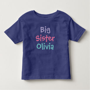 Big Sister Colourful Monogram Girl's Toddler T-Shirt