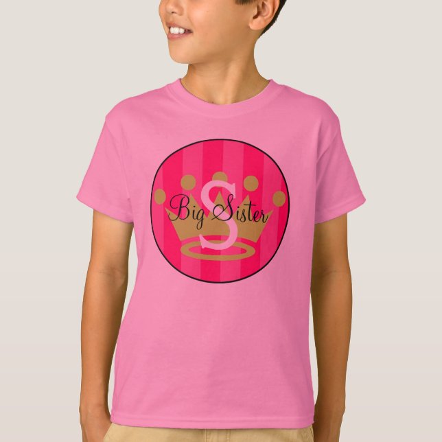 Big Sister Crown Shirt Large initial V 3 (Front)