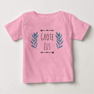 Big sister customizable name with water color flor baby T-Shirt