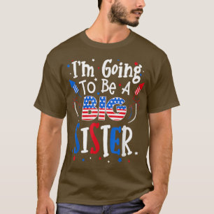 Big Sister Cute 4th of July Pregnancy Announcement T-Shirt