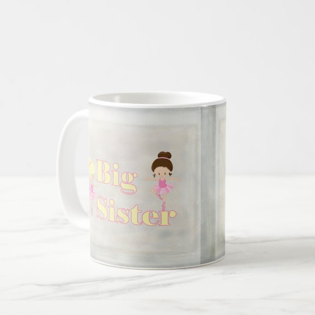 Big Sister Dancing Ballerina Sibling  Coffee Mug (Front Left)
