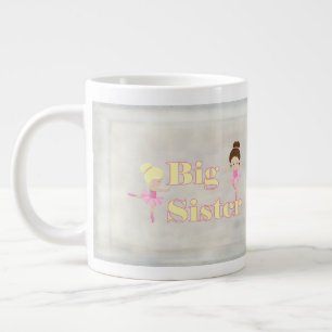 Big Sister Dancing Ballerina Sibling   Large Coffee Mug
