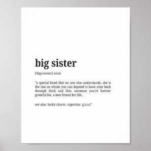 Big Sister Definition Wall Art