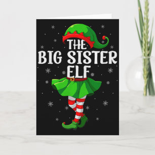 Big Sister Elf Christmas Girls Women Elf Squad Xma Card