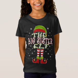 Big Sister Elf Family Matching 2021 Christmas T-Shirt