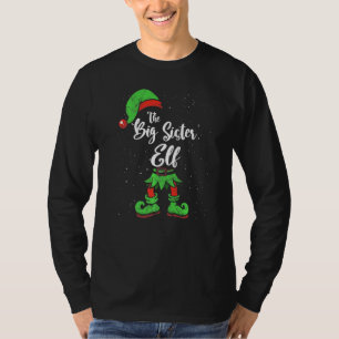 Big Sister Elf Matching Family Christmas Pajama Co T-Shirt