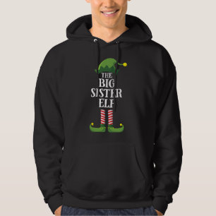 Big Sister Elf Matching Family Christmas Party Hoodie