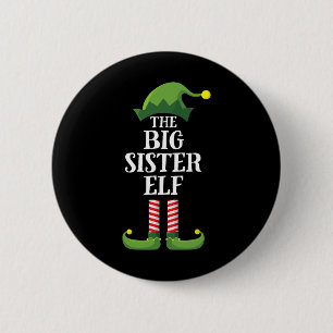 Big Sister Elf Matching Family Group Christmas Par 6 Cm Round Badge