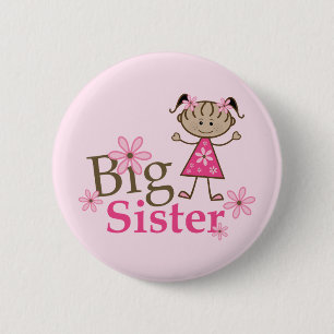 Big Sister Ethnic Stick Figure Girl 6 Cm Round Badge