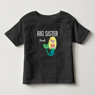 Big Sister Faux Foil Blonde Mermaid Girls Kids Toddler T-Shirt