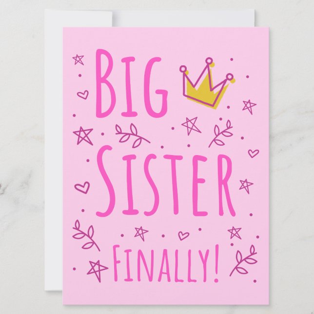 Big Sister Finally III Invitation (Front)