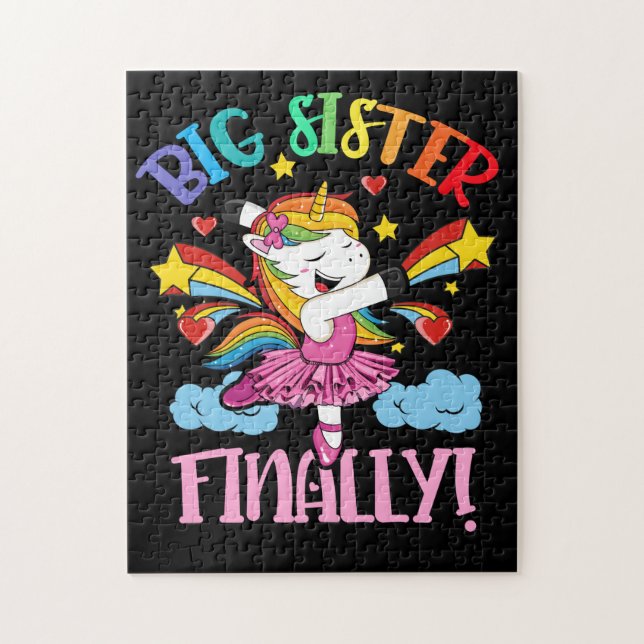 Big Sister Finally Unicorn for Girl Dancing Jigsaw Puzzle (Vertical)