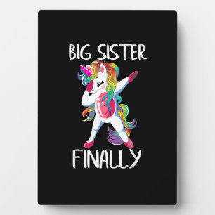 Big Sister Finally Unicorn Shirt - Unicorn for Gir Plaque