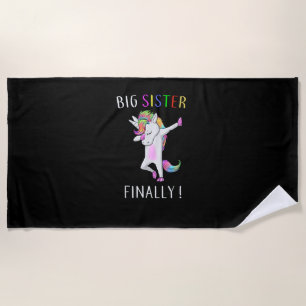 Big Sister Finally Unicorn T-shirt Girl Unicorn Da Beach Towel