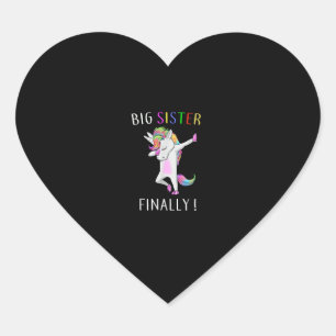 Big Sister Finally Unicorn T-shirt Girl Unicorn Da Heart Sticker