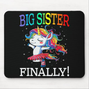 Big Sister Finally Unicorn Unicorn for Girl Mouse Mat