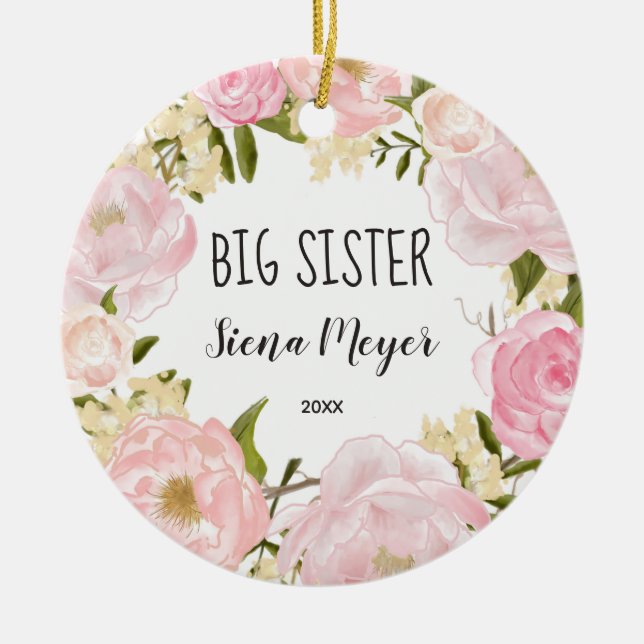 Big Sister First Christmas Ornament (Front)