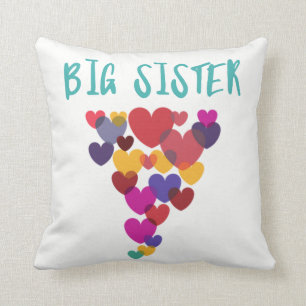 Big Sister Floating Hearts Cushion
