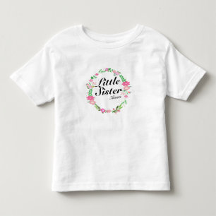 Big Sister florals wreath Name Toddler T-Shirt
