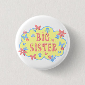 Big Sister Flower Butterfly Button