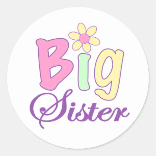 Big sister (flower) classic round sticker