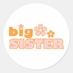 Big Sister Flowers Classic Round Sticker