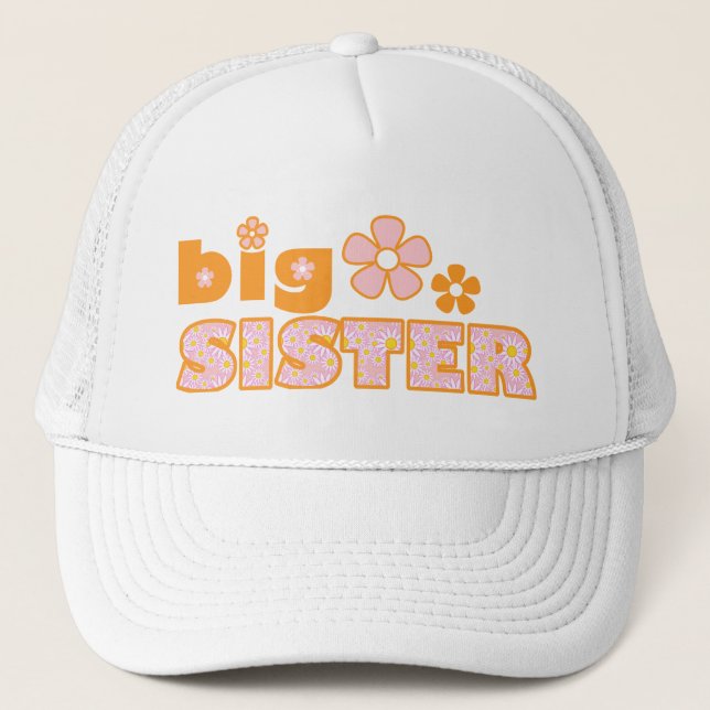 Big Sister Flowers Trucker Hat (Front)