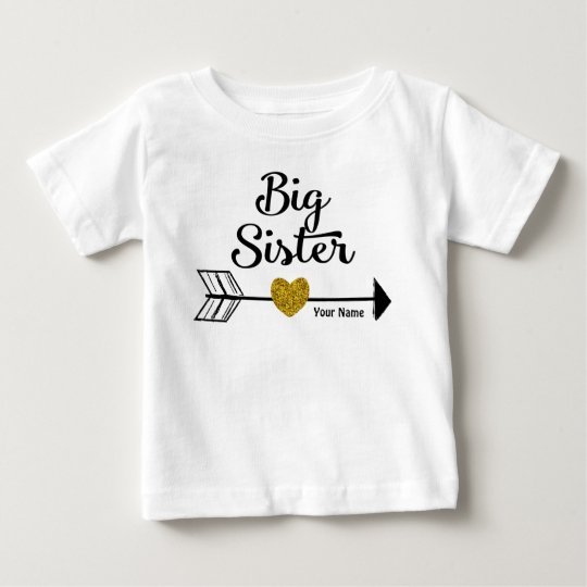 Big Sister Gold Arrow Personalised Shirt