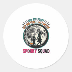 Big Sister Halloween Shirt for Her First Spooky Se Classic Round Sticker