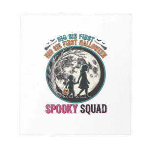 Big Sister Halloween Shirt for Her First Spooky Se Notepad