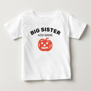 Big Sister Happy Halloween Pumpkin Personalised Baby T-Shirt